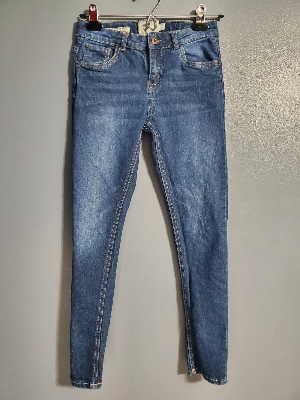 Lucky Brand Zoe Skinny Girls Jeans in Blue Denim Adjustable Waist Size 12
